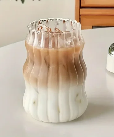 Γυάλινο Ποτήρι Ριγέ 530ml